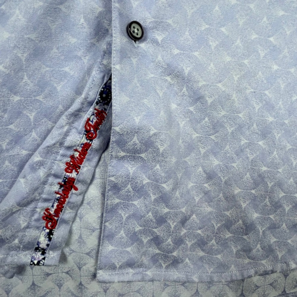 Robert Graham Mens Large Button Up Shirt Patterned Long Sleeve Casual flip cuff - Picture 4 of 11